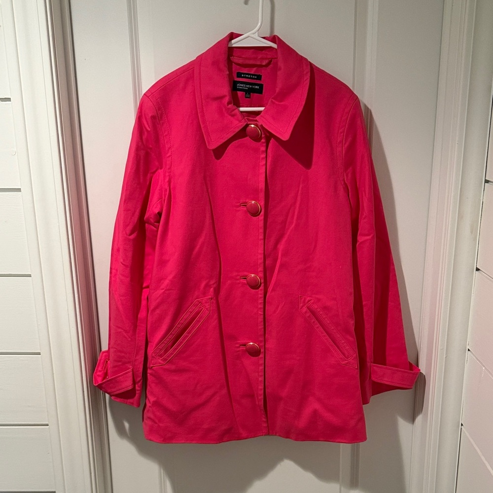 Jones New York Bold Pink Trench Coat